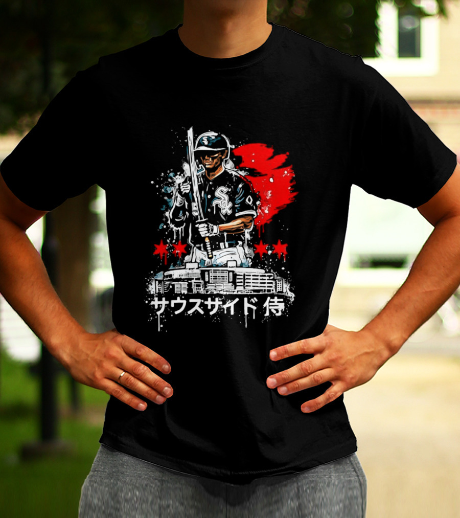 Southside Samurai Chicago White Sox Baseball Japanese Art Stadium Batting Samurai T-Shirt