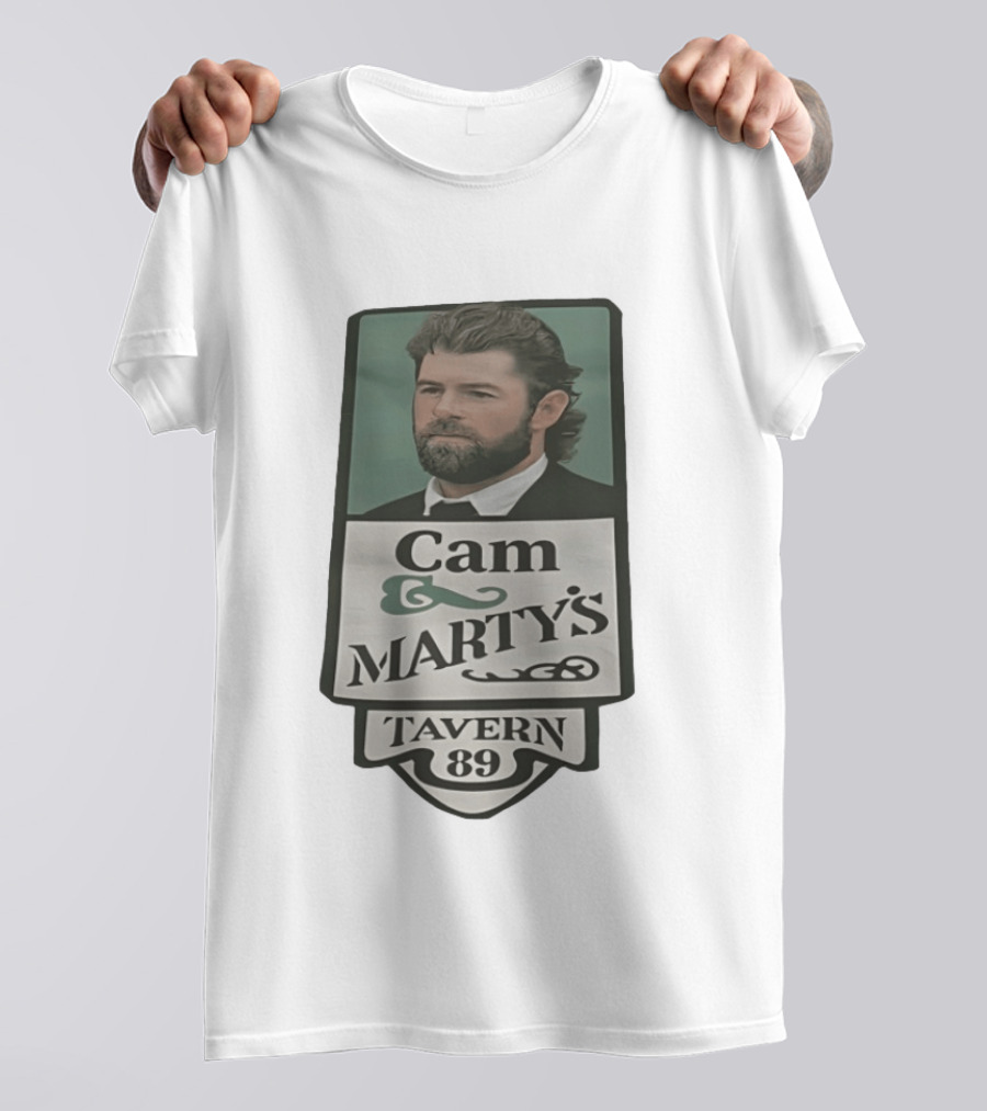 Cam Marty's Tavern 89 Retro Style With Bearded Man T-Shirt