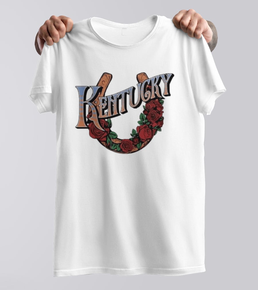 Kentucky Race For The Roses Horseshoe Rose Wreath T-Shirt