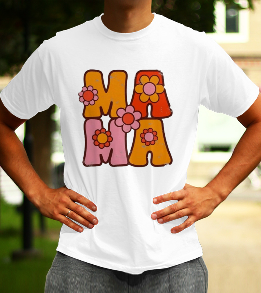 Mama Flower Power Retro Mother's Day Vintage Florals T-Shirt