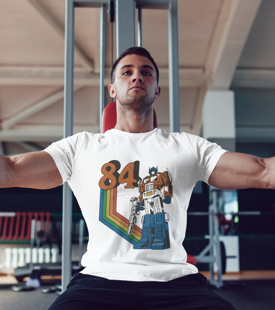 Optimus Prime 84 Retro Transformers Rainbow T-Shirt