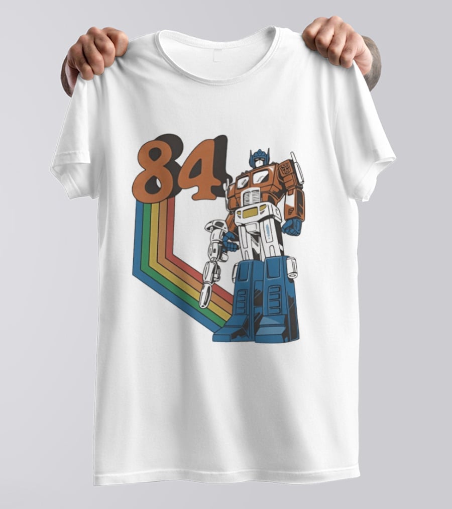 Optimus Prime 84 Retro Transformers Rainbow T-Shirt