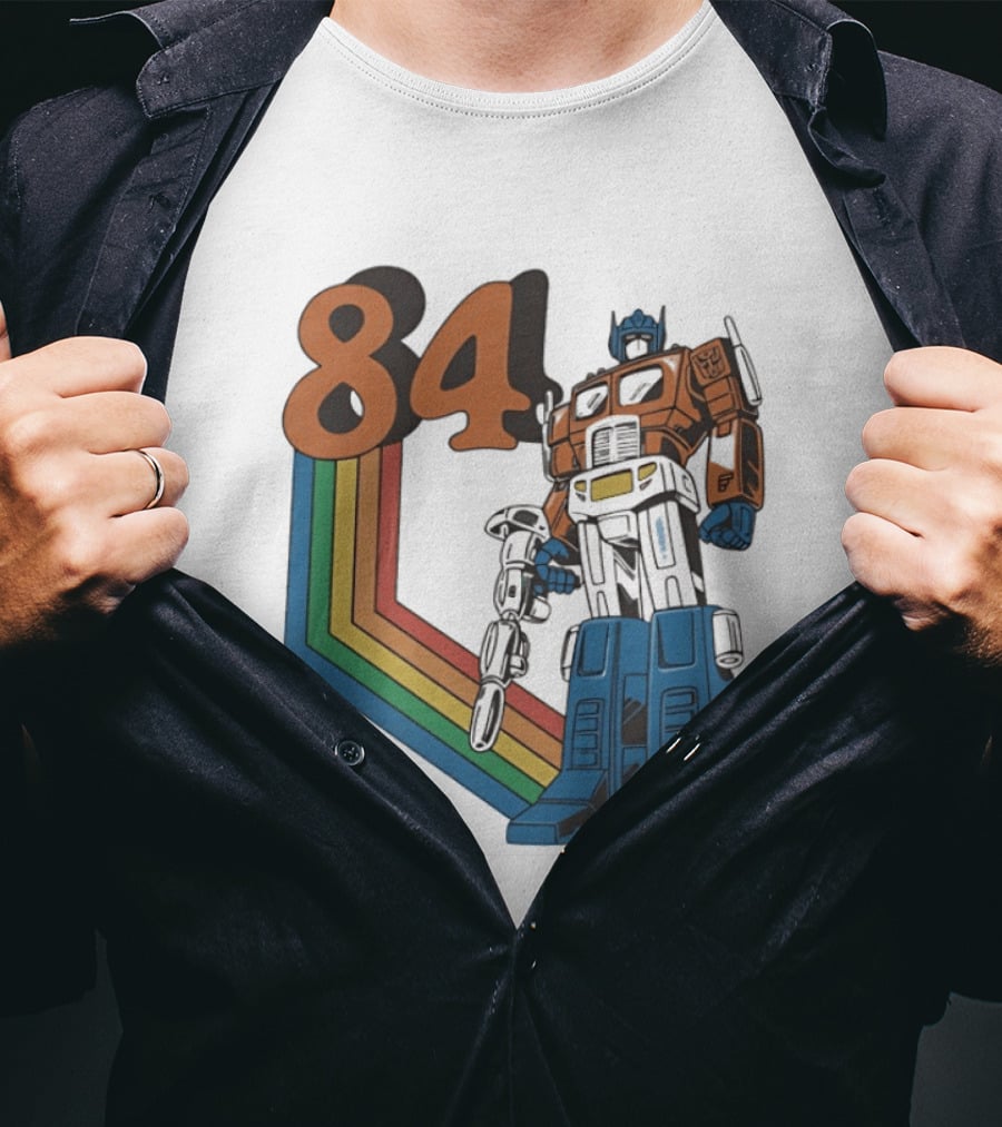 Optimus Prime 84 Retro Transformers Rainbow T-Shirt
