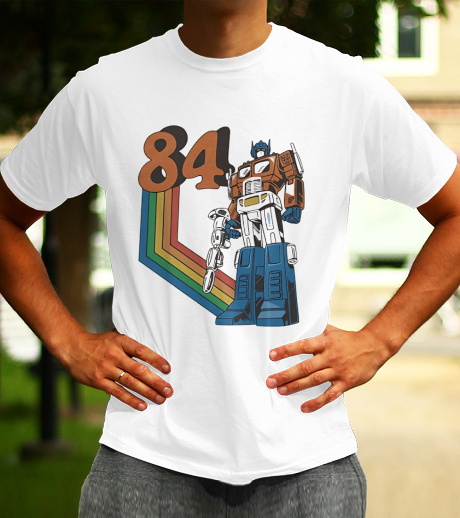 Optimus Prime 84 Retro Transformers Rainbow T-Shirt