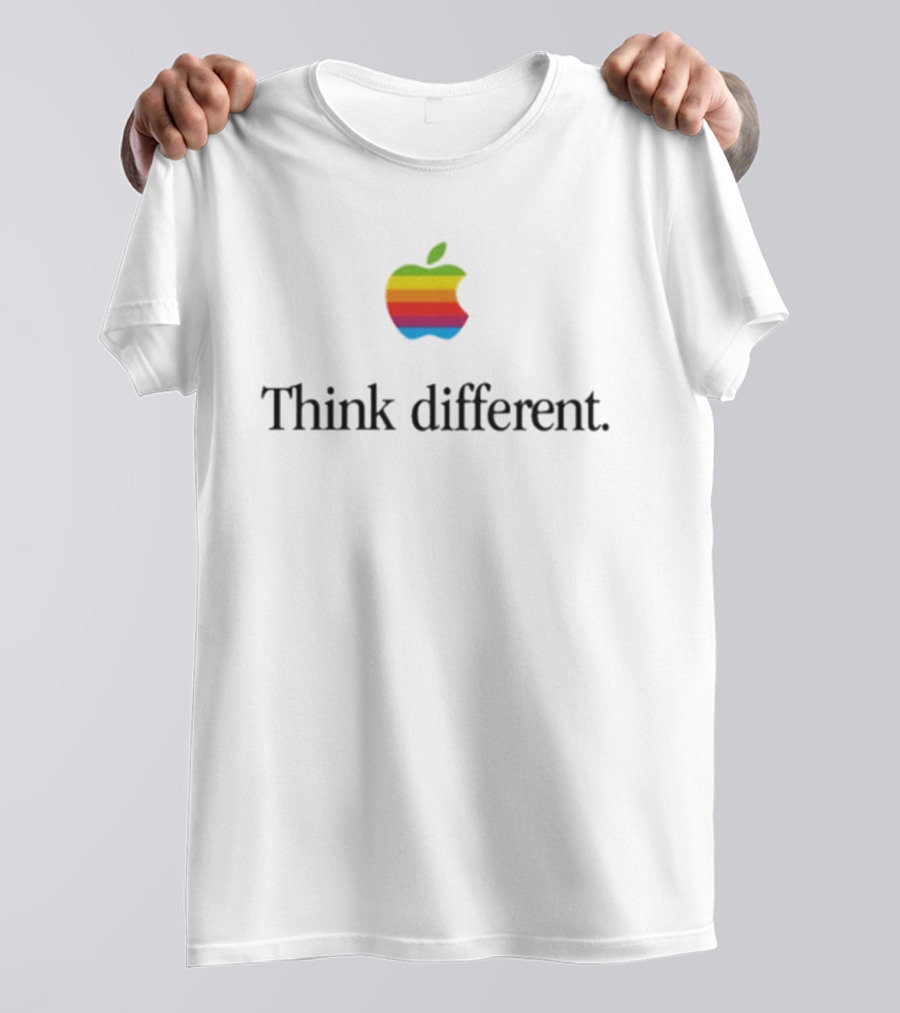 Think Different Apple Rainbow Logo Retro Tech T-Shirt