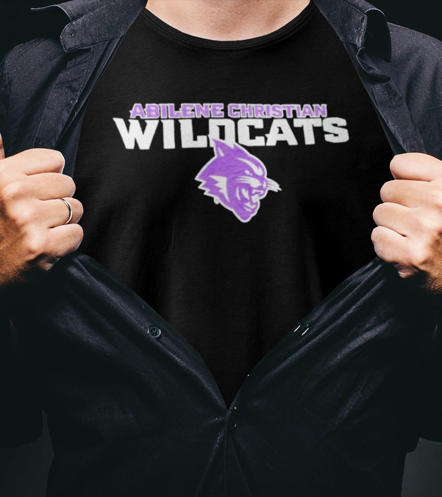 Abilene Christian Wildcats Purple Wildcat Head T-Shirt