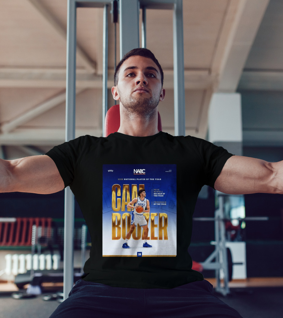 Duke Basketball Cameron Boozer 2026 National Player Pete Newell Big Man Freshman Of The Year T-Shirt