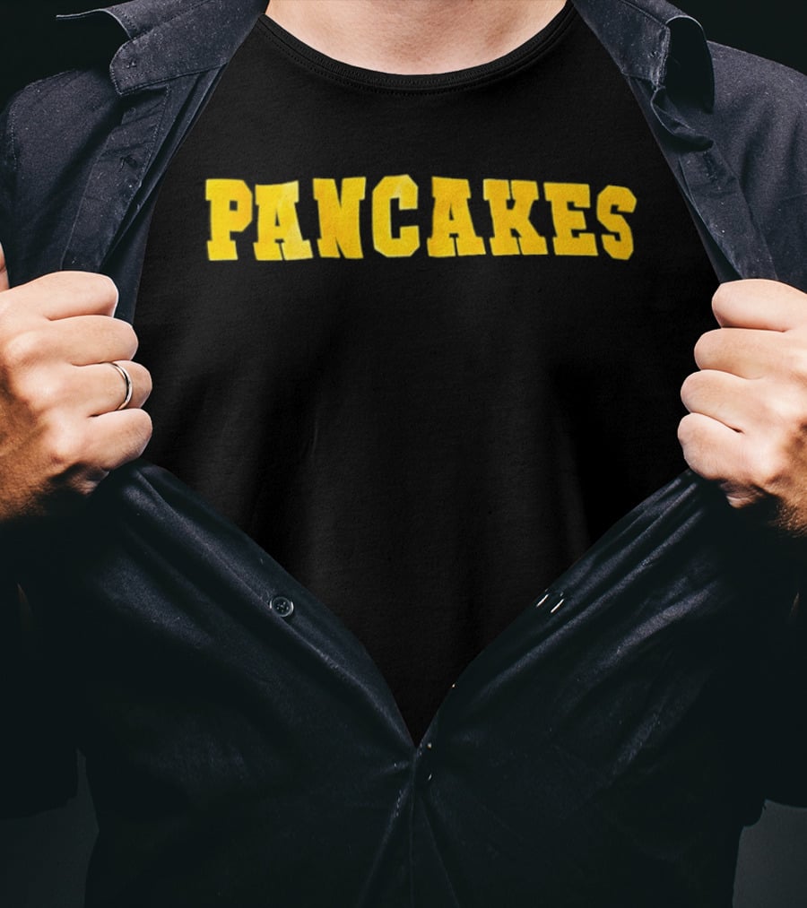 Pancakes Breakfast Food Lover Retro Yellow T-Shirt