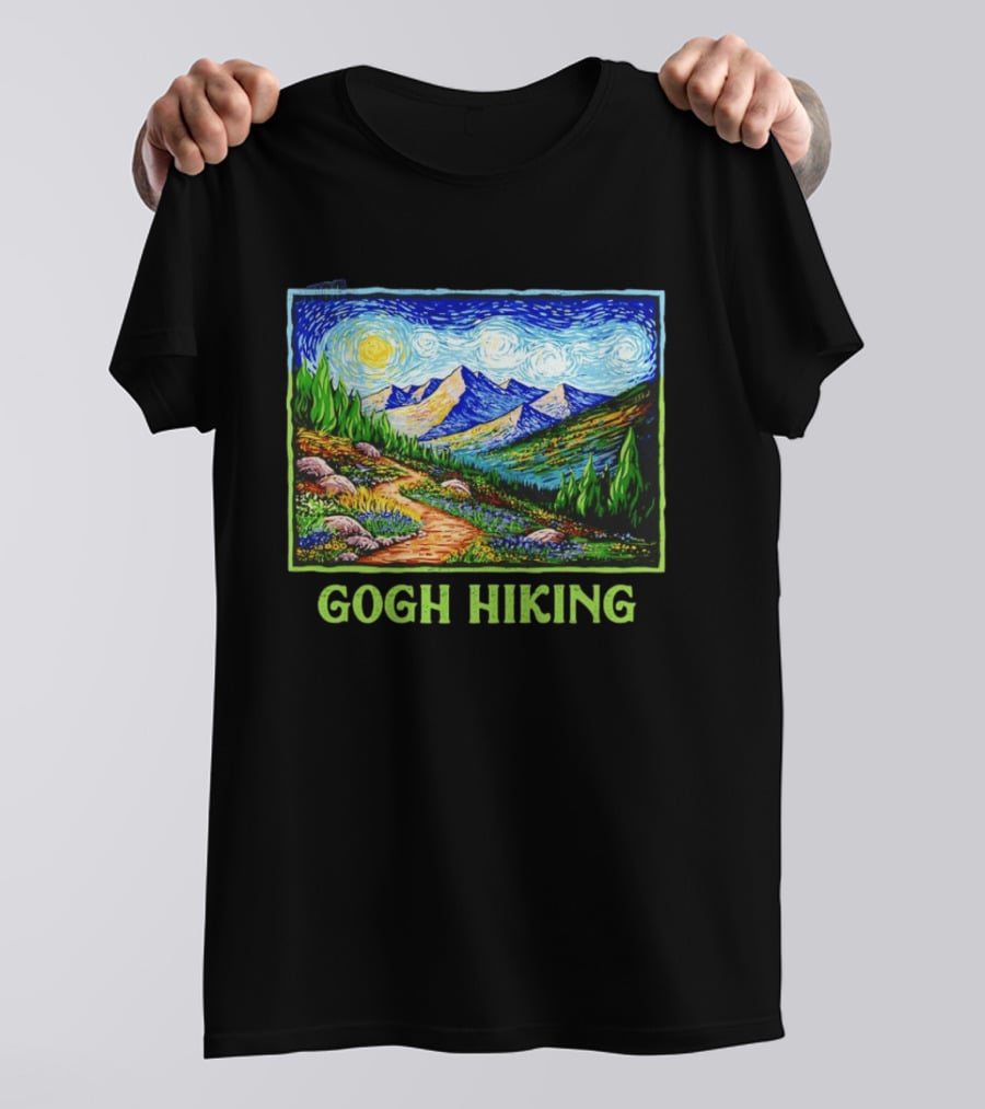 Van Gogh Starry Night Hiking Adventure T-Shirt
