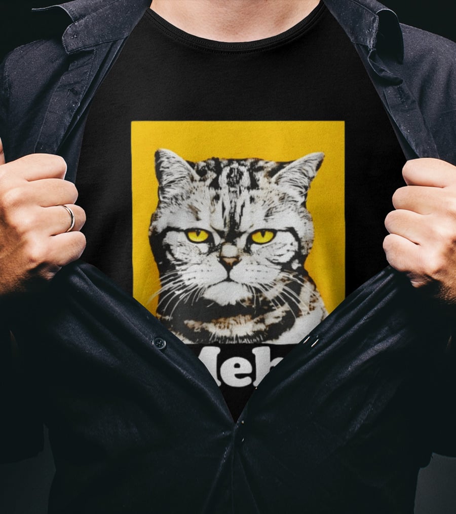 Meh Angry Cat With Yellow Eyes T-Shirt