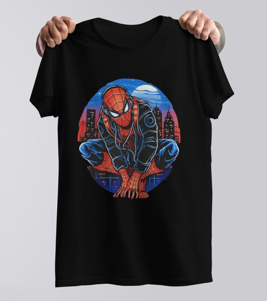 Spider Man Big City Crawler Nighttime Urban Adventure T-Shirt