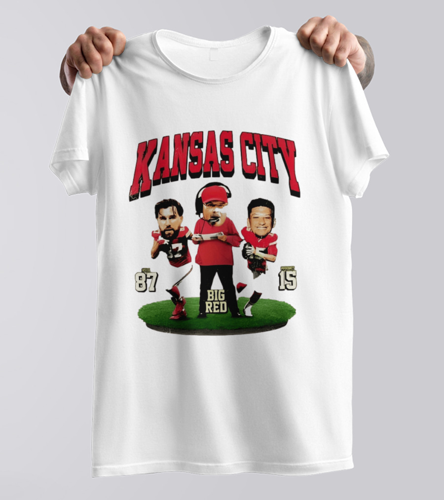 Kansas City Chiefs Big Red Andy Reid Travis Kelce Patrick Mahomes 87 15 Football T-Shirt