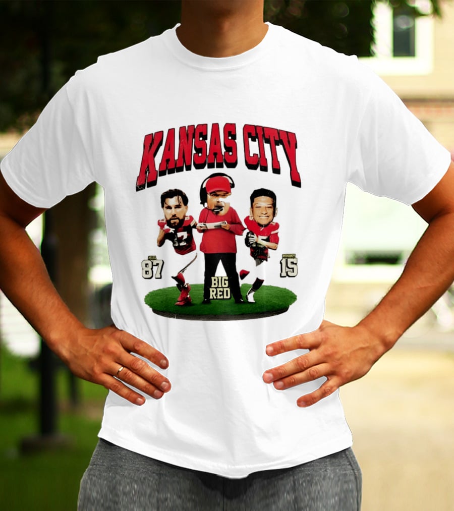 Kansas City Chiefs Big Red Andy Reid Travis Kelce Patrick Mahomes 87 15 Football T-Shirt
