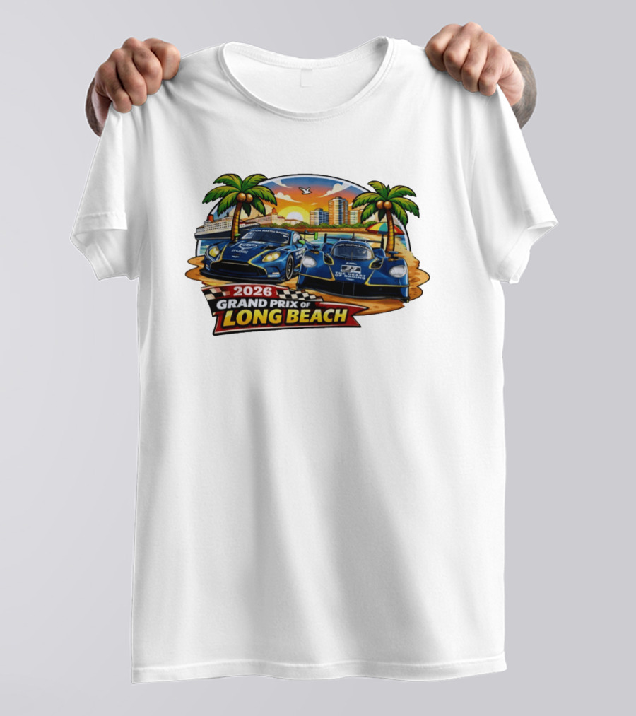 2026 Aston Martin Racing Valkyrie Grand Prix Of Long Beach Sunset Scene T-Shirt
