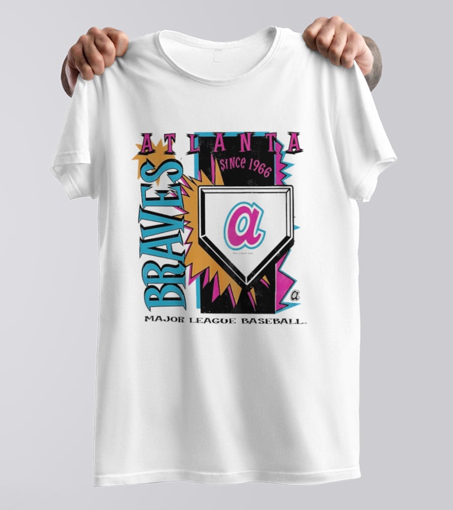 Atlanta Braves Major League Baseball Cooperstown Neon Field Since 1966 T-Shirt