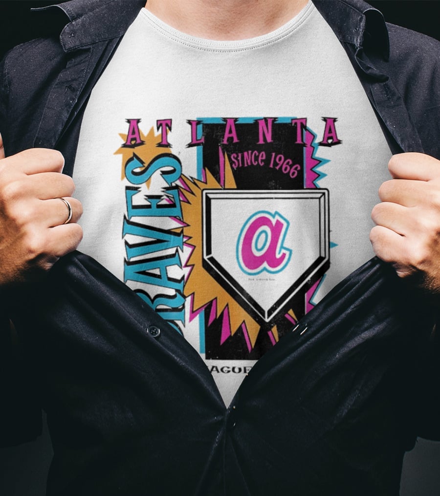 Atlanta Braves Major League Baseball Cooperstown Neon Field Since 1966 T-Shirt