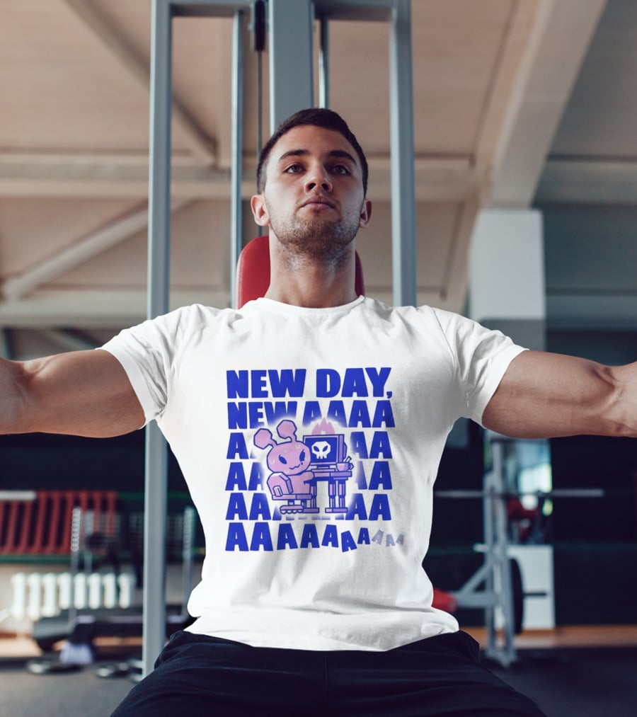 New Day New AAAAA Bunny Computer Screen T-Shirt