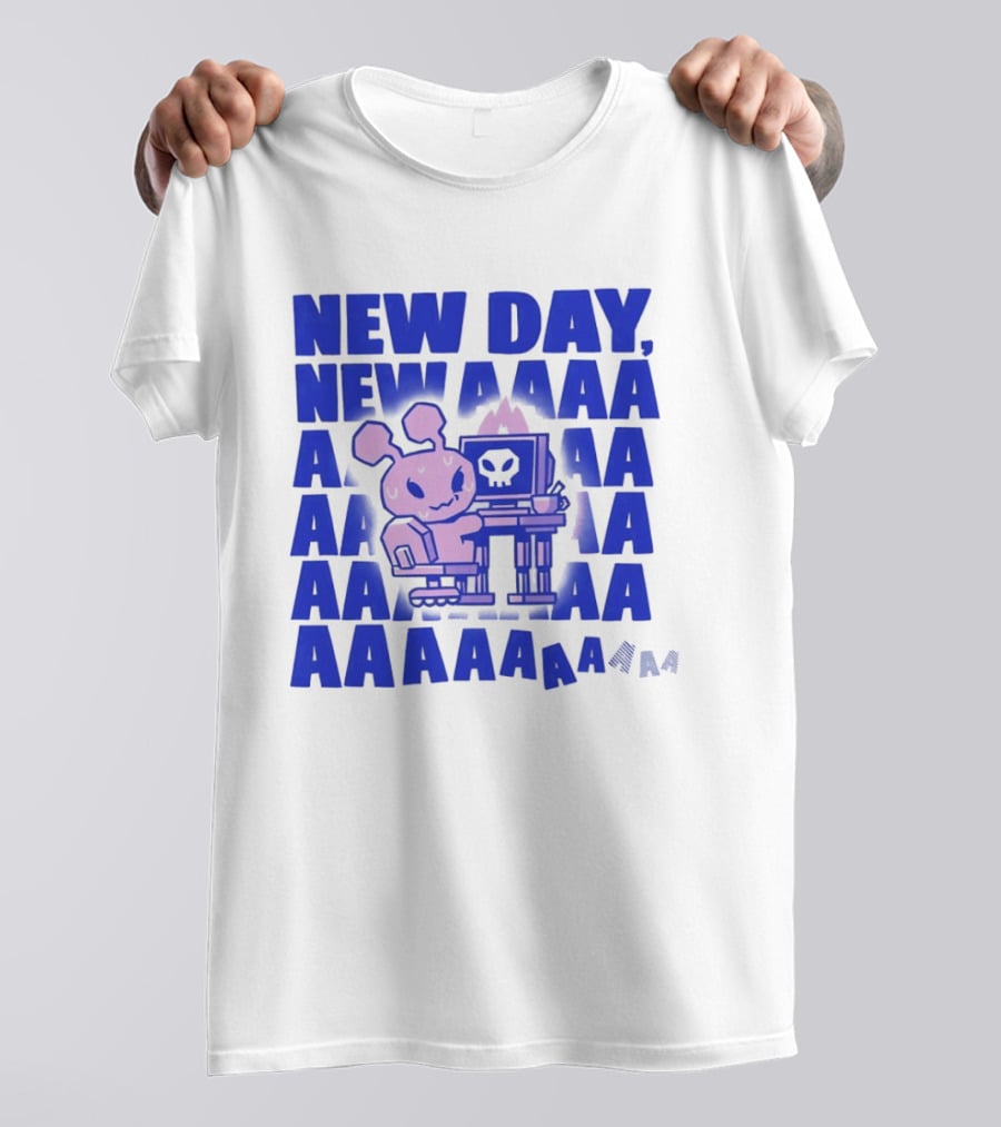 New Day New AAAAA Bunny Computer Screen T-Shirt