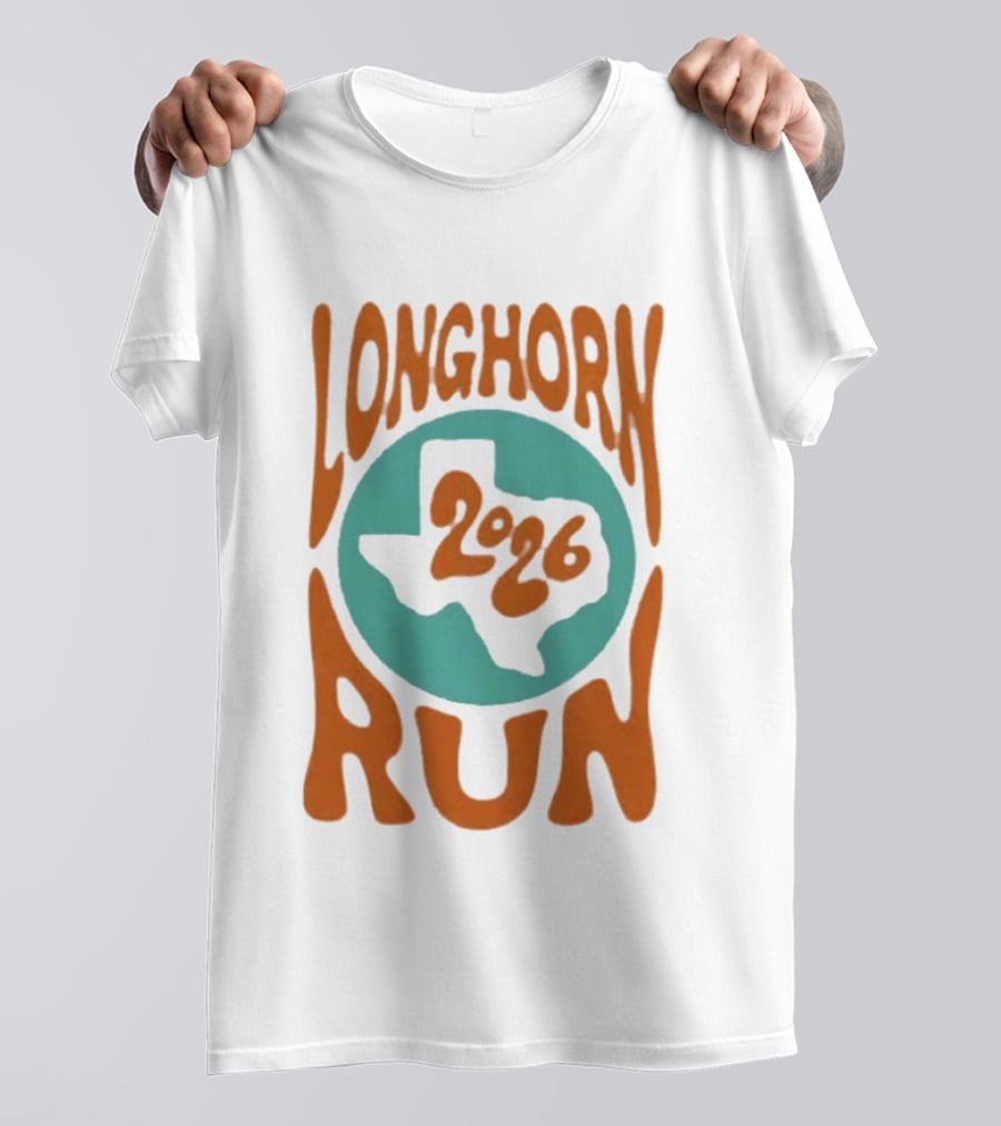 Texas Longhorn Run 2026 Event Logo With State T-Shirt