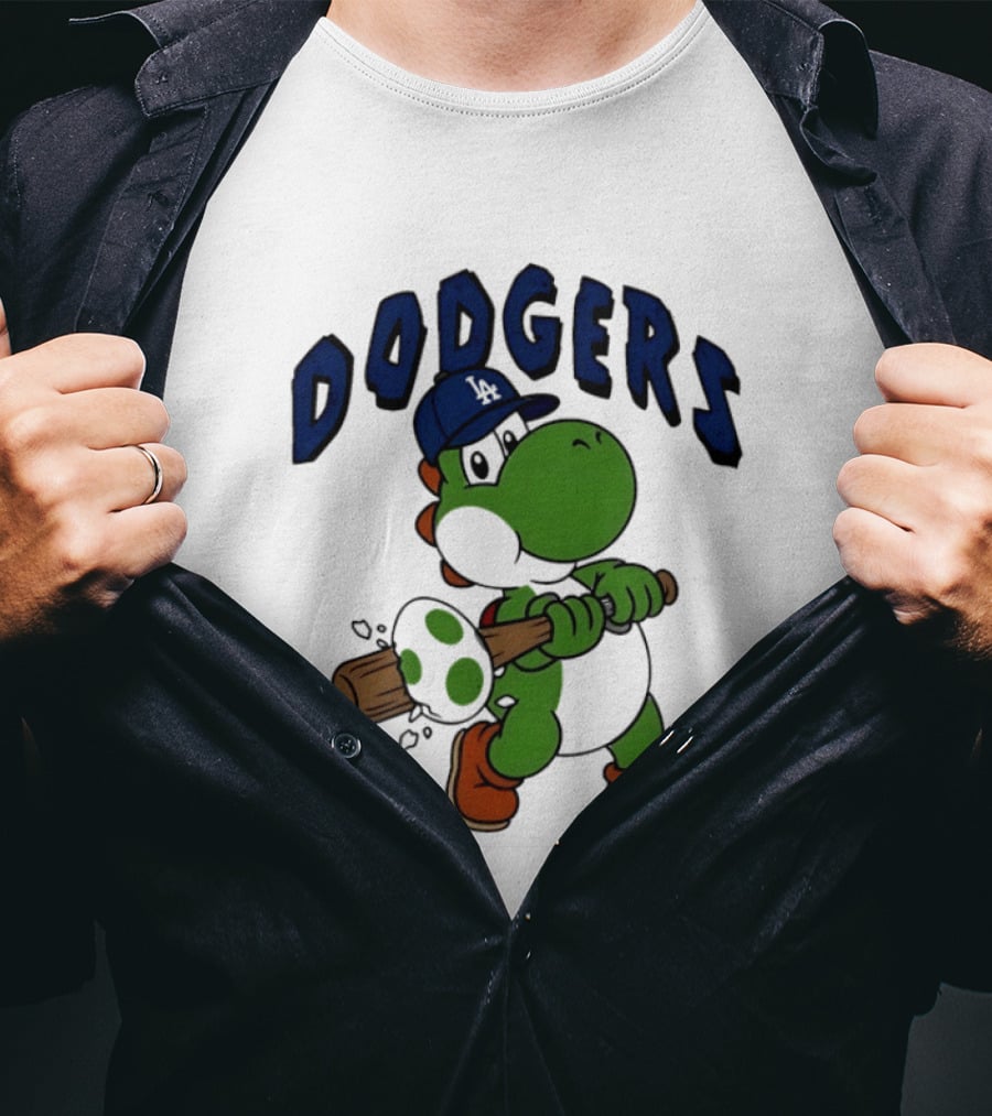 Los Angeles Dodgers Yoshi Baseball Batting Egg T-Shirt