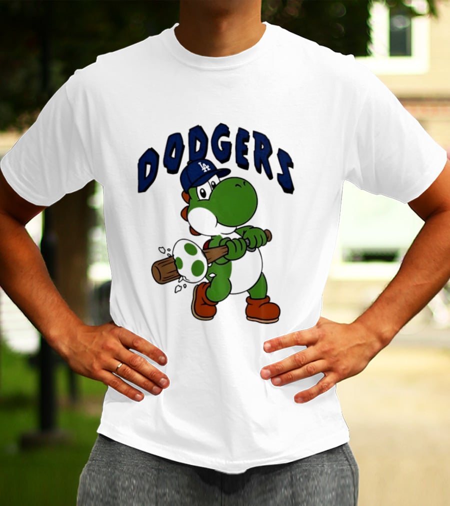 Los Angeles Dodgers Yoshi Baseball Batting Egg T-Shirt
