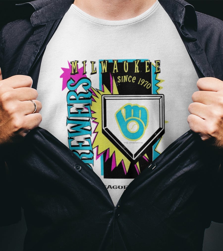 Milwaukee Brewers Major League Baseball Cooperstown Neon Since 1970 T-Shirt