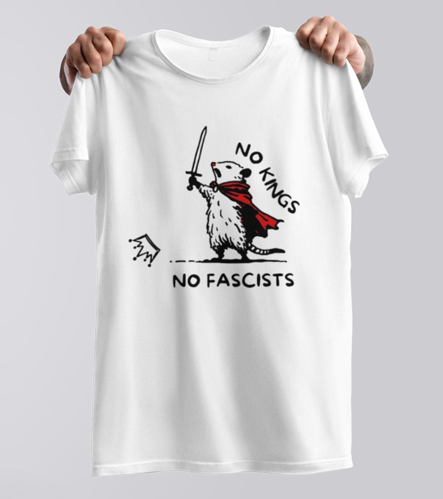 No Kings No Fascists Opossum Warrior Anti Trump Meme T-Shirt