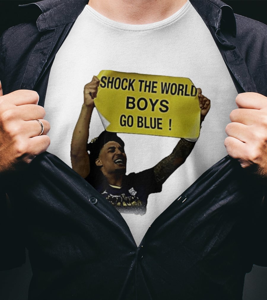 Shock The World Boys Go Blue Michigan Wolverines Basketball 2026 T-Shirt