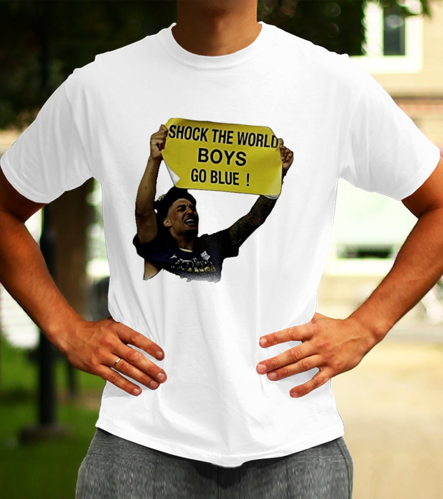 Shock The World Boys Go Blue Michigan Wolverines Basketball 2026 T-Shirt