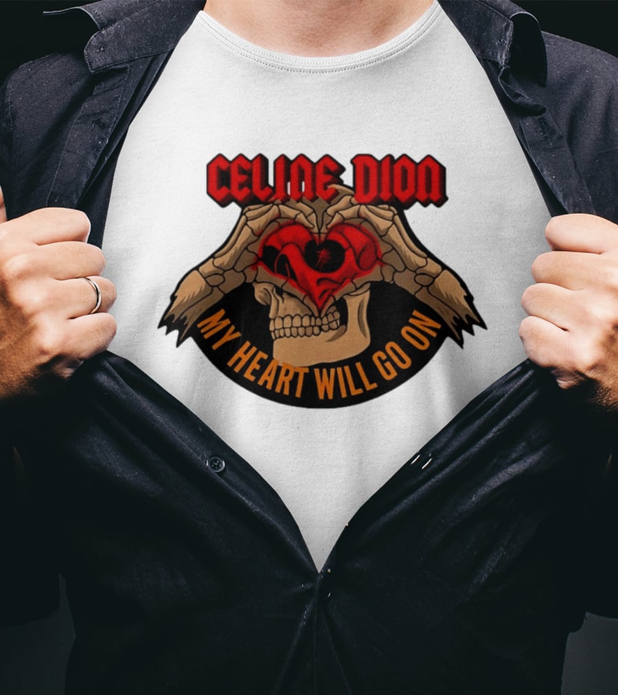 Celine Dion Skeleton My Heart Will Go On T-Shirt