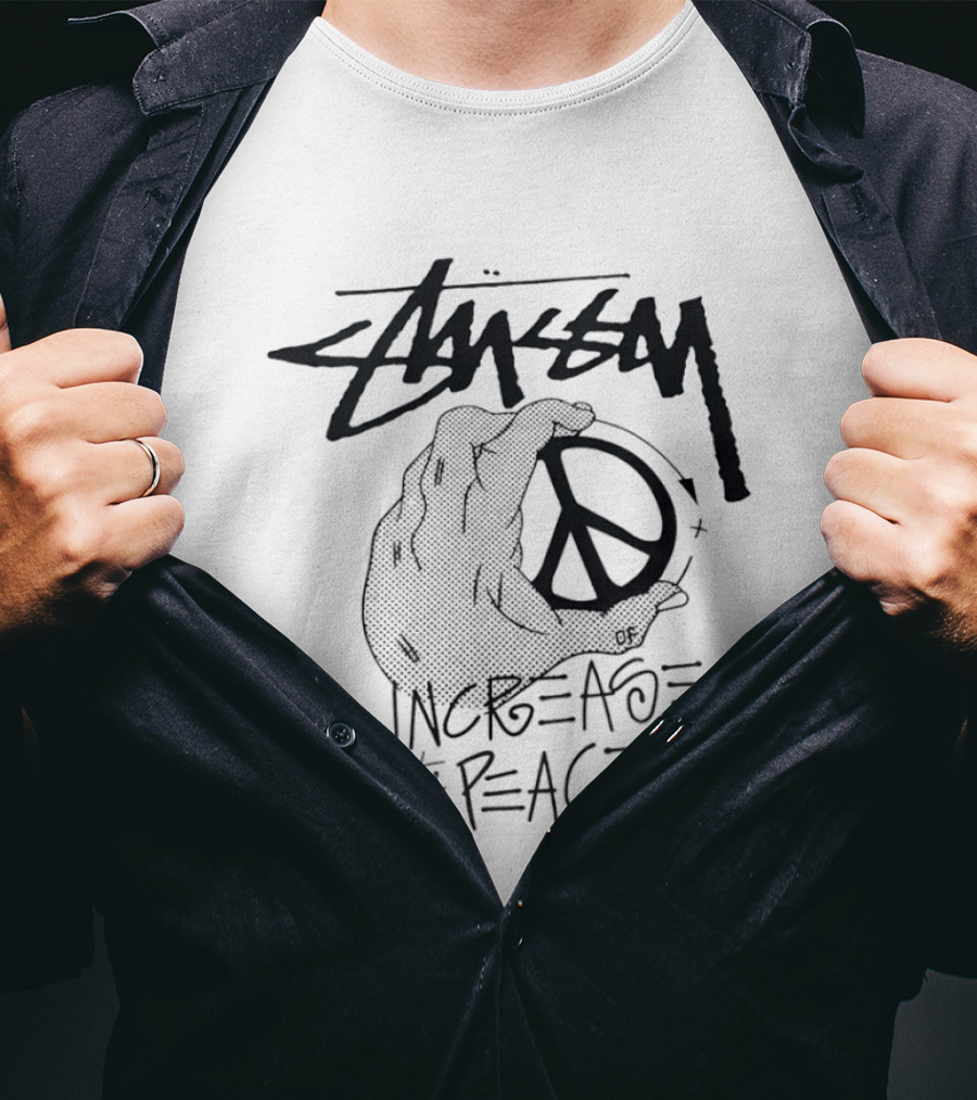 Stussy Increase The Peace Hand Holding Peace T-Shirt