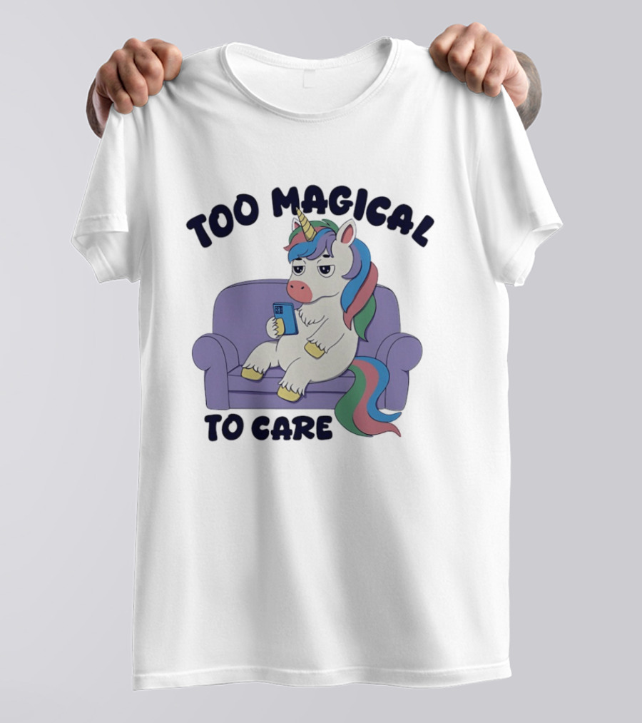 Too Magical To Care Unicorn Couch Smartphone T-Shirt