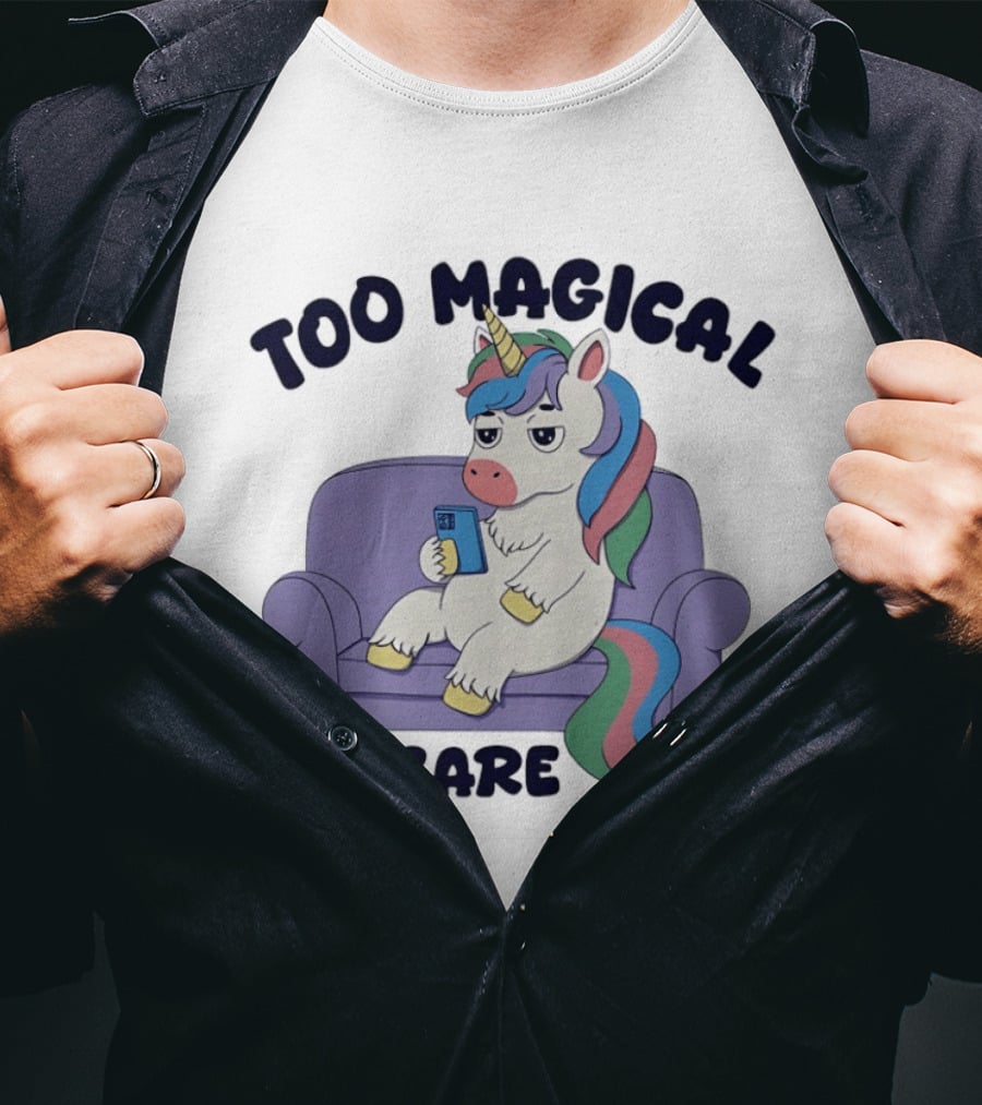 Too Magical To Care Unicorn Couch Smartphone T-Shirt