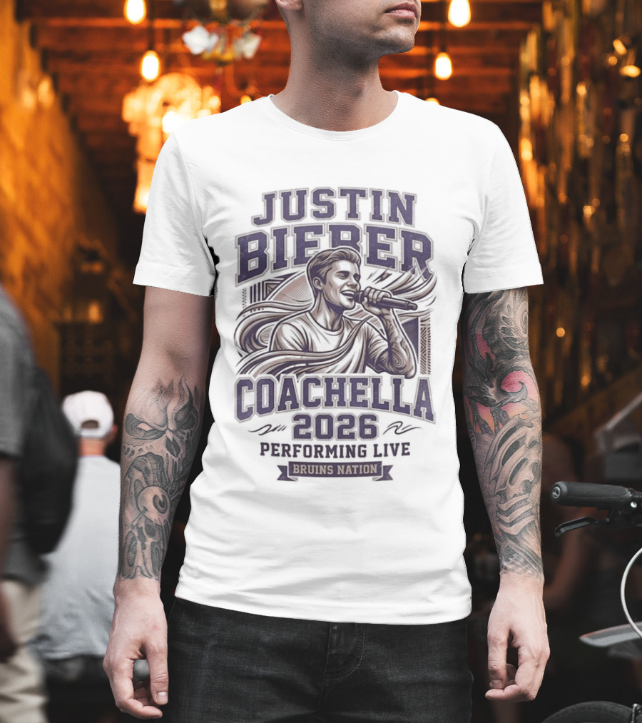 Justin Bieber Coachella 2026 Performing Live Headlining Artist T-Shirt