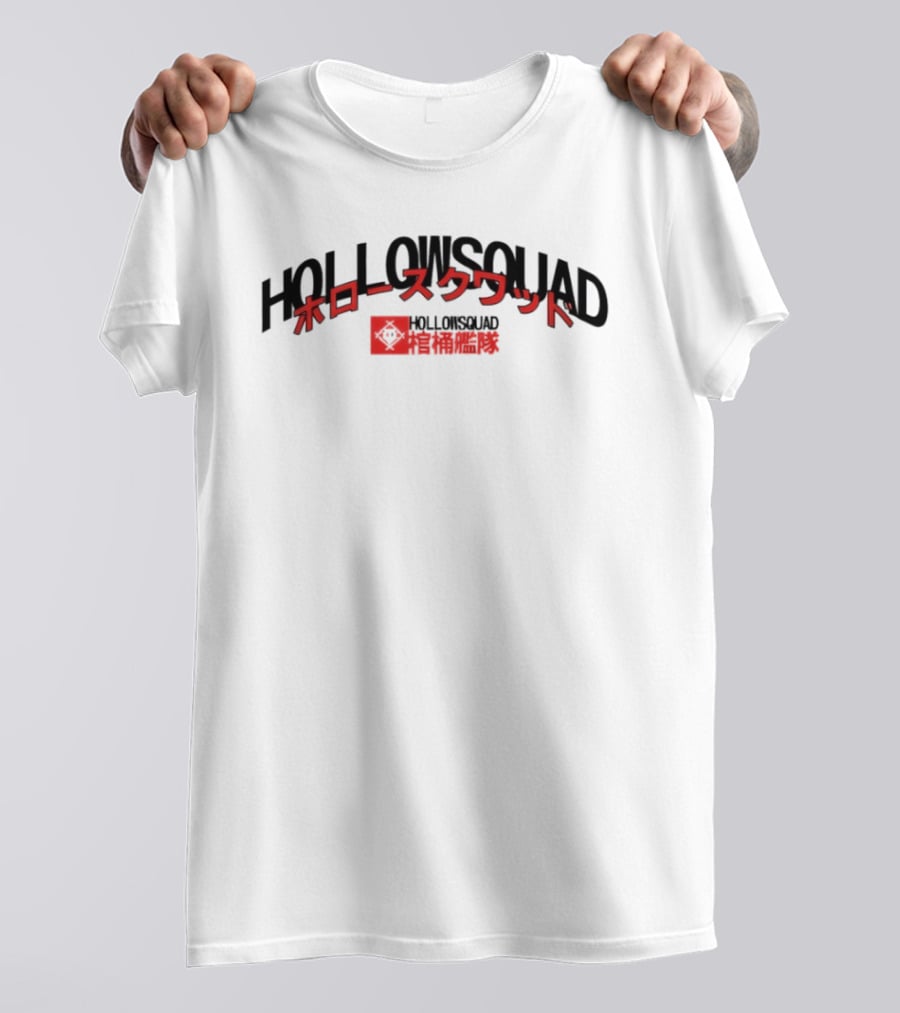 HOLLOWSQUAD Japanese Text Red And Black 3 Piece T-Shirt