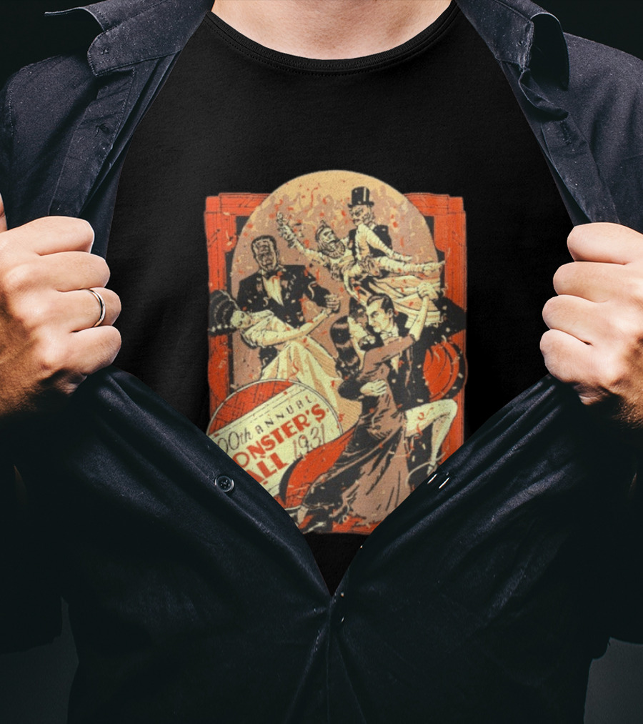 100th Annual Monster's Ball 1931 Vintage Dance Event Gothic Horror T-Shirt