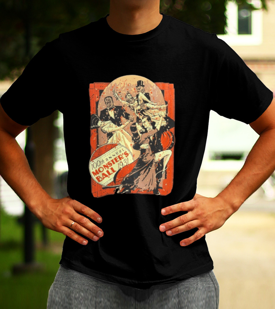 100th Annual Monster's Ball 1931 Vintage Dance Event Gothic Horror T-Shirt