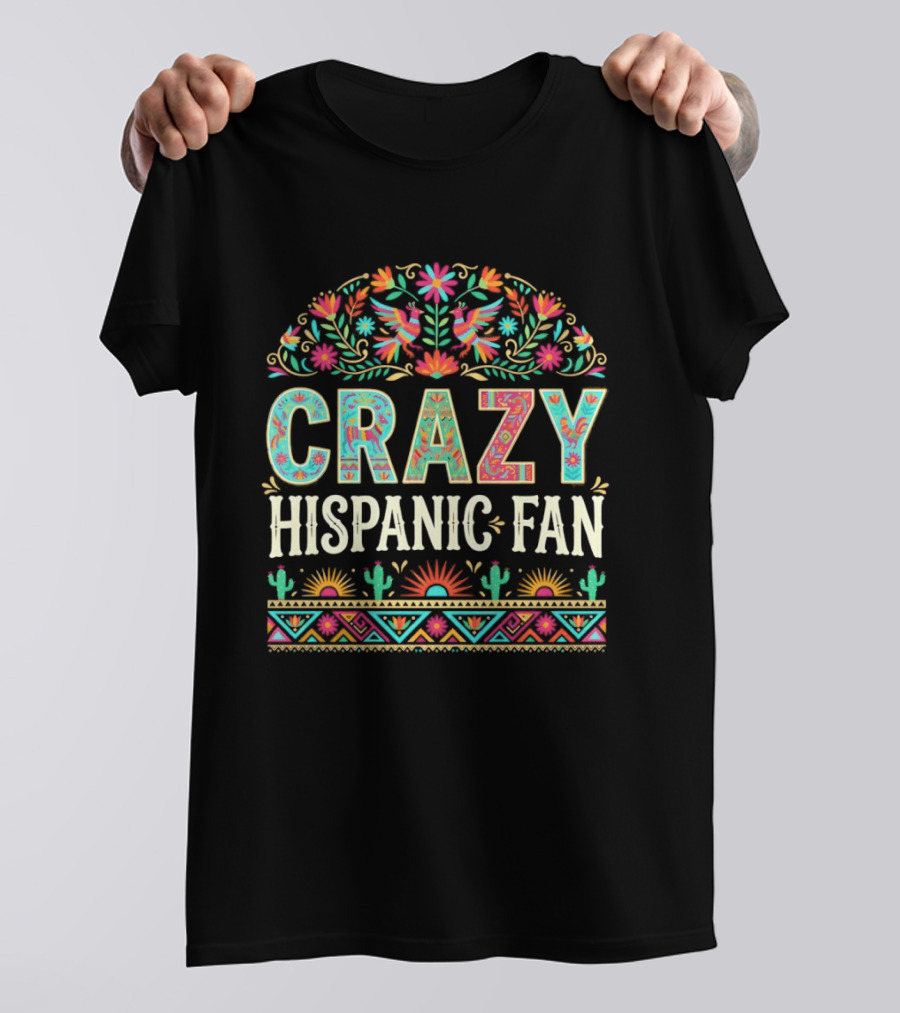 Crazy Hispanic Fan Spurs San Antonio Basketball Game Day 2026 Vibrant Celebration T-Shirt