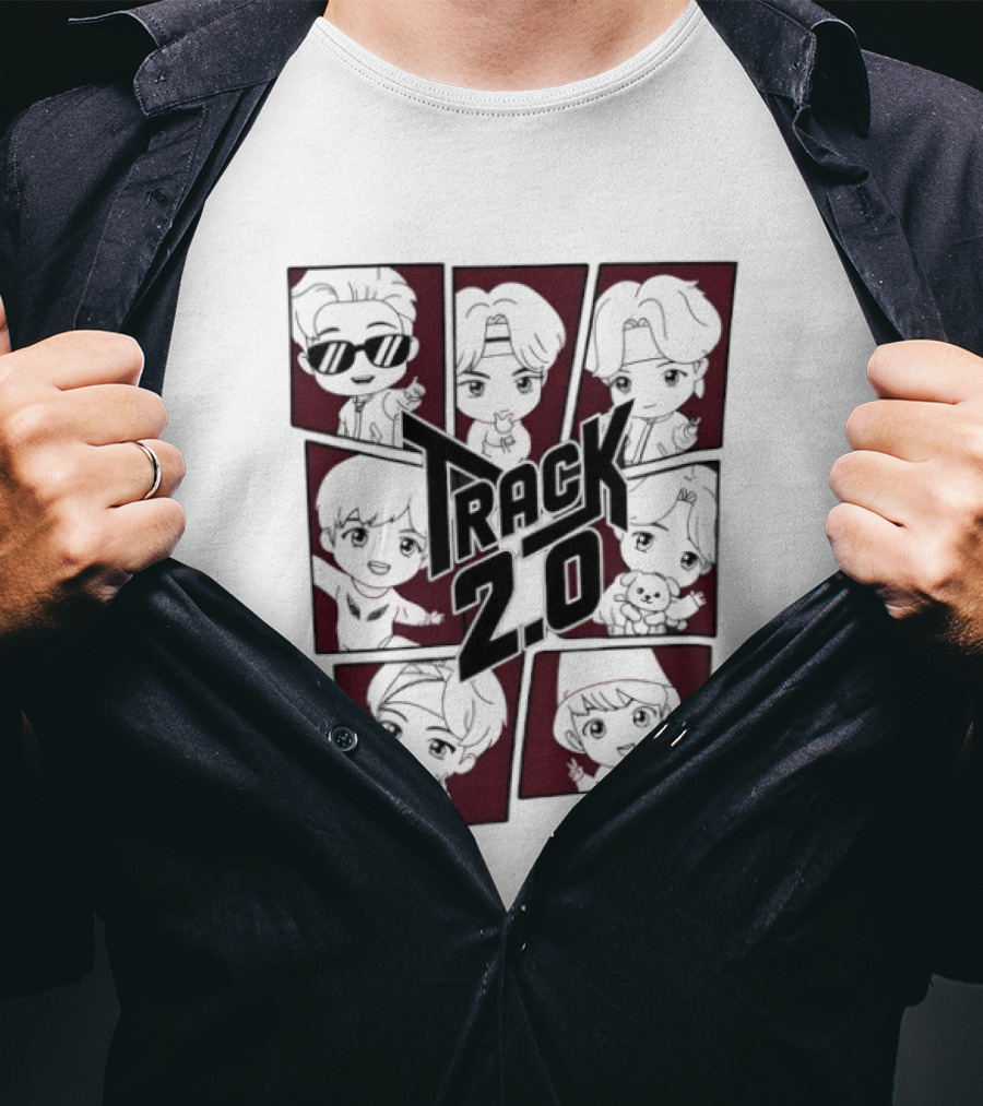 BTS Track 2.0 Chibi Kpop Cartoon T-Shirt