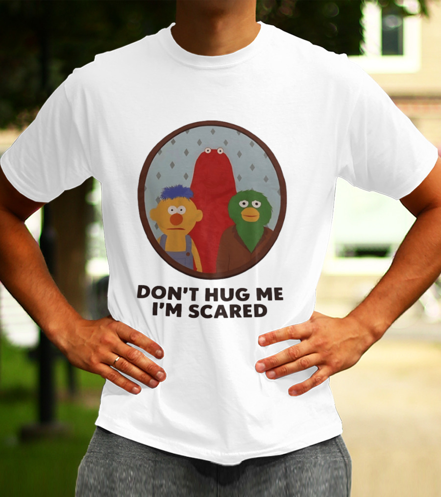 Don't Hug Me I'm Scared Puppet Characters Oval T-Shirt