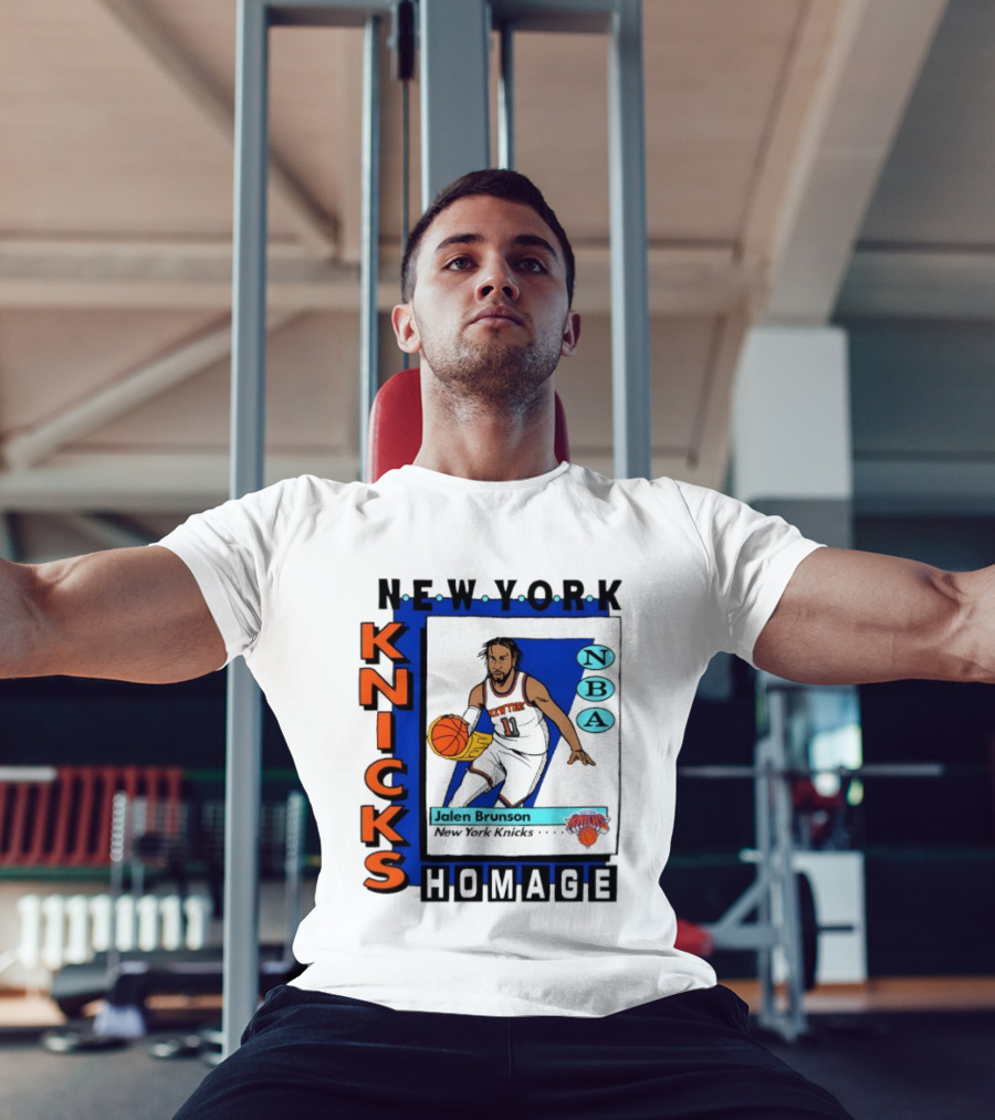Jalen Brunson New York Knicks NBA Homage Topps Trading Card T-Shirt
