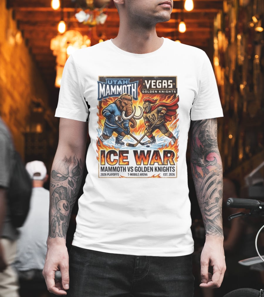 Utah Mammoth Vegas Golden Knights Ice War 2026 Playoffs Mobile Arena T-Shirt