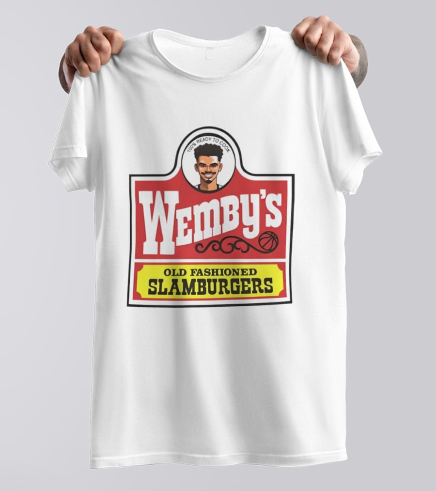 Wemby's Old Fashioned Slamburgers Spurs Basketball Cook T-Shirt
