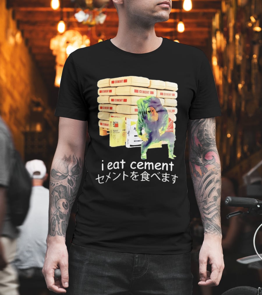 I Eat Cement Cement Bags Stack Monster T-Shirt