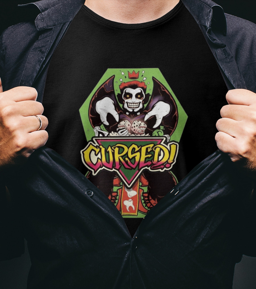 Danhausen Cursed Nation Green Hexagon Joker With Dice T-Shirt