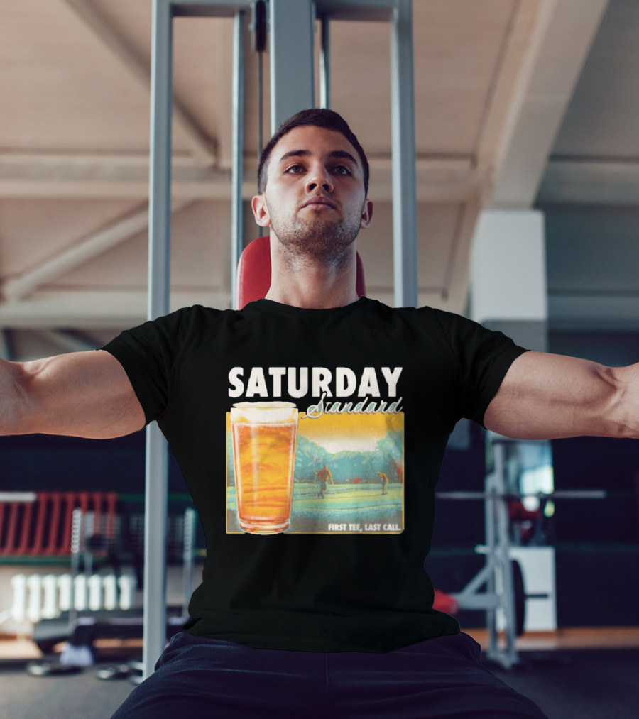 Saturday Standard First Last Call Golf And Beer Scene T-Shirt