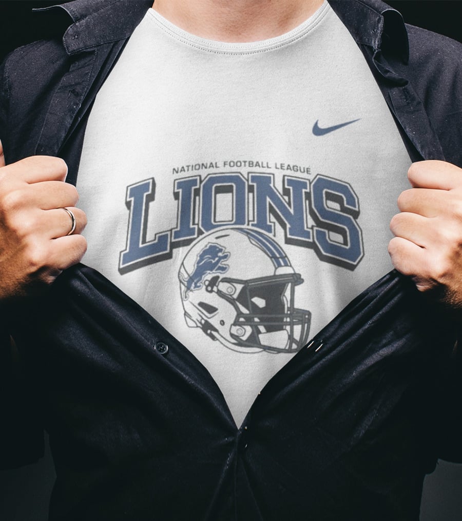 Nike Detroit Lions National Football League Football Helmet T-Shirt