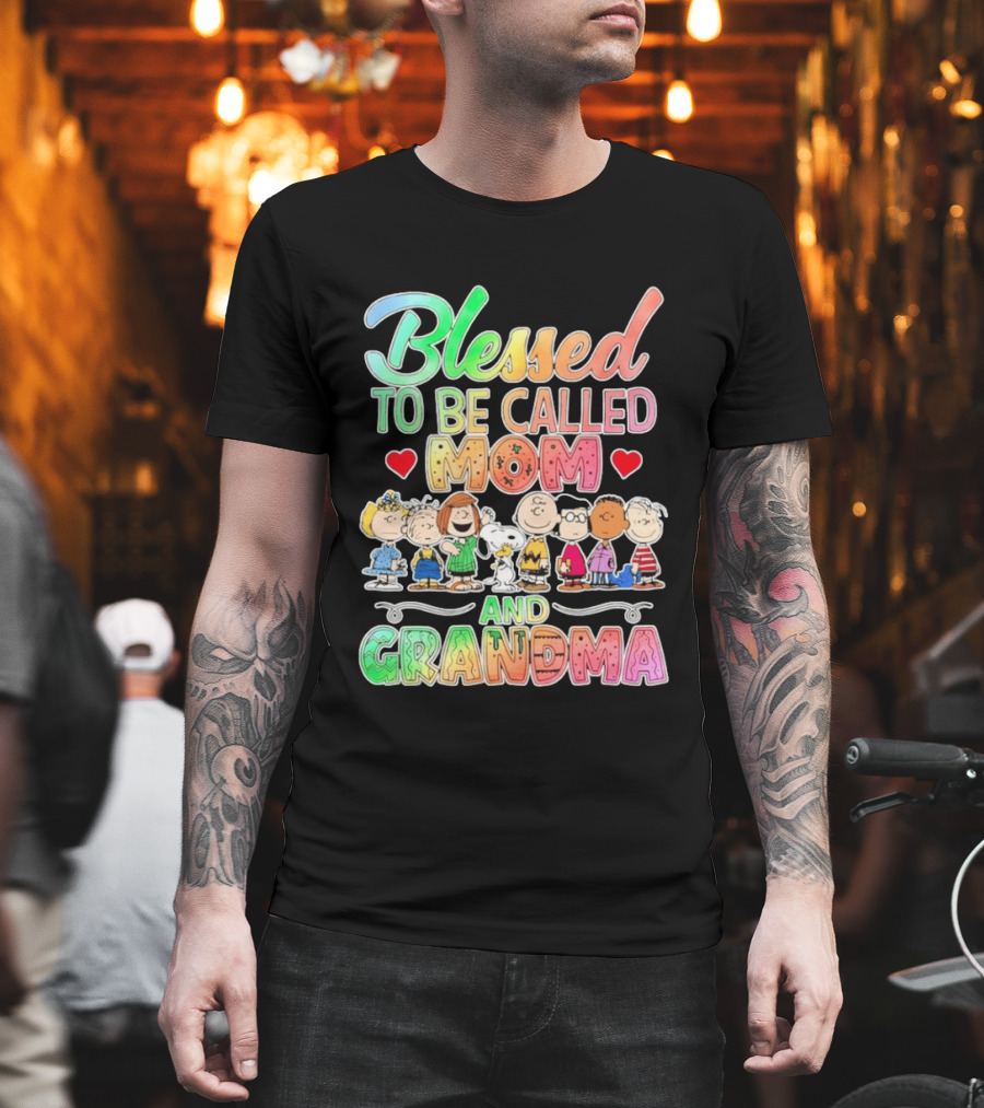 Blessed To Be Called Mom And Grandma Peanuts Characters T-Shirt