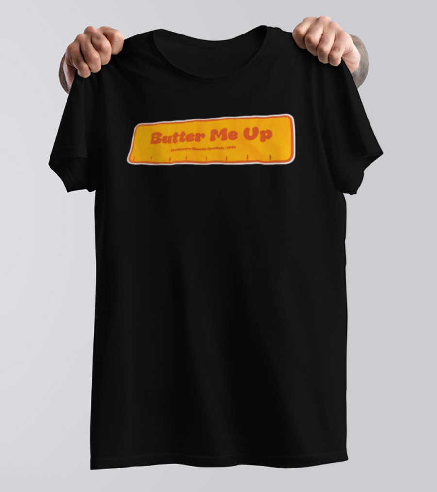 Butter Me Up Montgomery Biscuits Baseball 2026 Yellow Banner T-Shirt