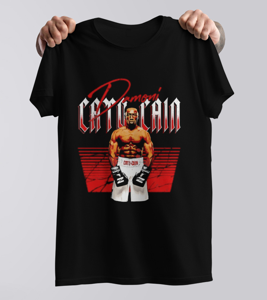 Damoni Cato Cain Boxing Fighter Zuffa Posed In Green Gloves T-Shirt